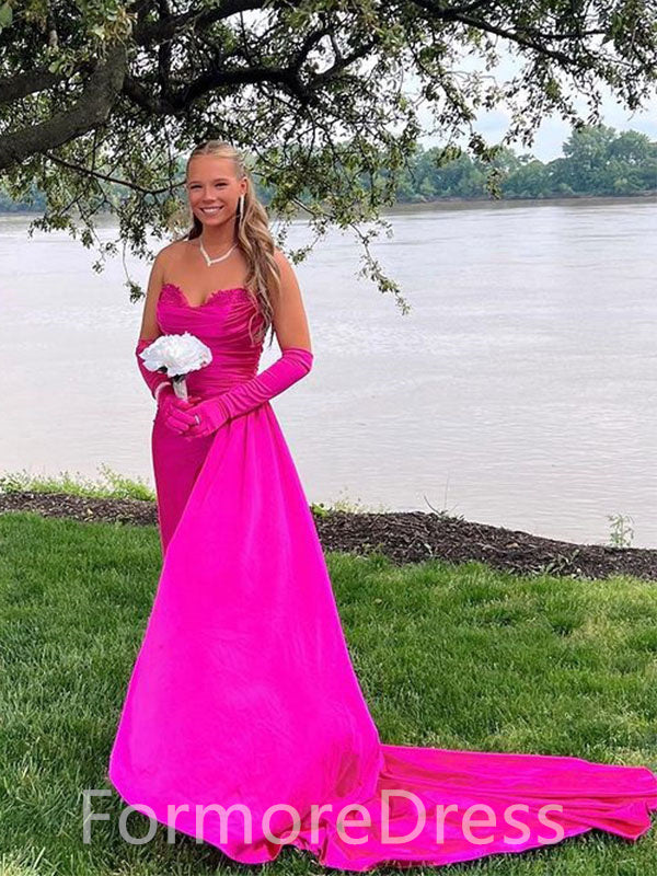 Elegant Sweatheart Strapless A-line Long Prom Dress,  PD45