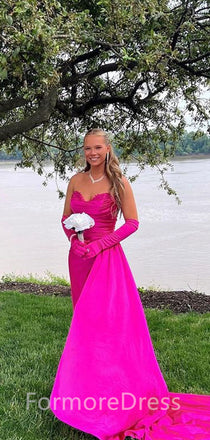 Elegant Sweatheart Strapless A-line Long Prom Dress,  PD45
