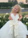 Elegant V-neck Sleeveless A-line Long Flower Girl Dress,  FGD74