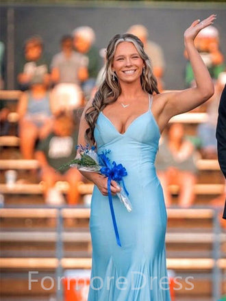 Elegant Spaghetti Strap Mermaid Long Prom Dress,  PD46