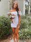 Elegant Off-shoulder Strapless A-line Short Mini Homecoming Dress,  HD35