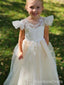 Elegant Ruffles Appliques A-line Long Flower Girl Dress,  FGD75