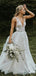 Sexy V-neck A-line Long Wedding Dress,  WD56