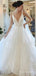 Elegant V-neck A-line Long Wedding Dress, WD223